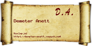 Demeter Anett névjegykártya
